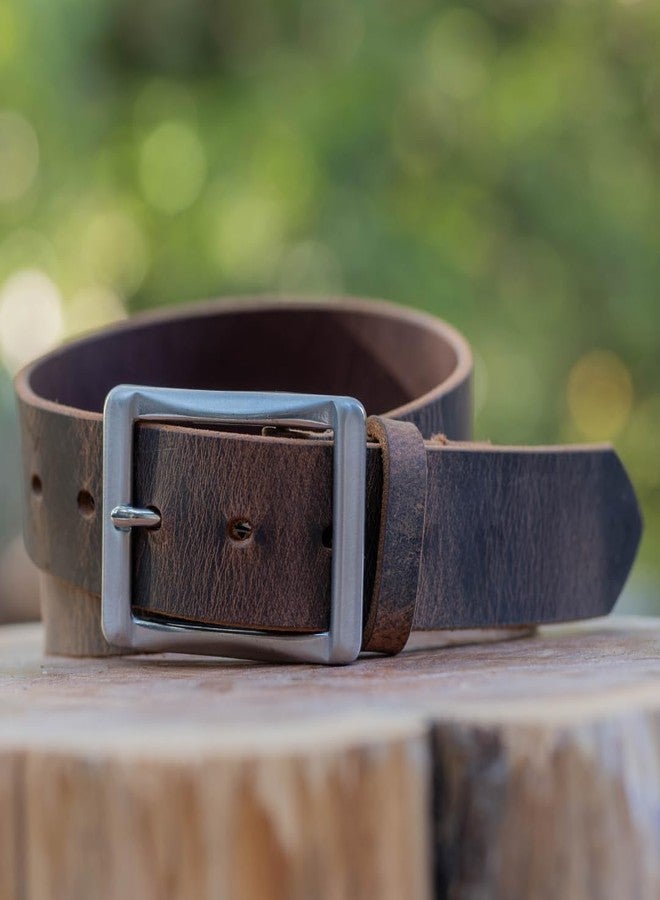 Nickel Smart The Site Manager Distressed Leather Brown Belt (44 inch) - Image 4